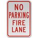 No Parking Fire Lane Sign